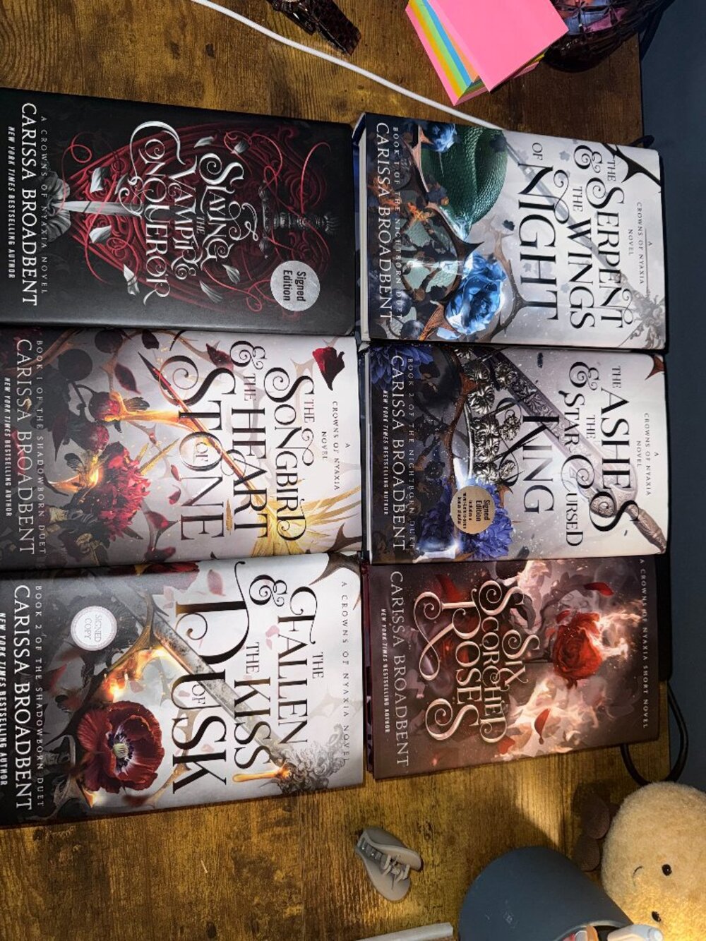 Carissa Broadbent Crowns of Nyaxia 6 Hardcover Set 3 SIGNED First Editions